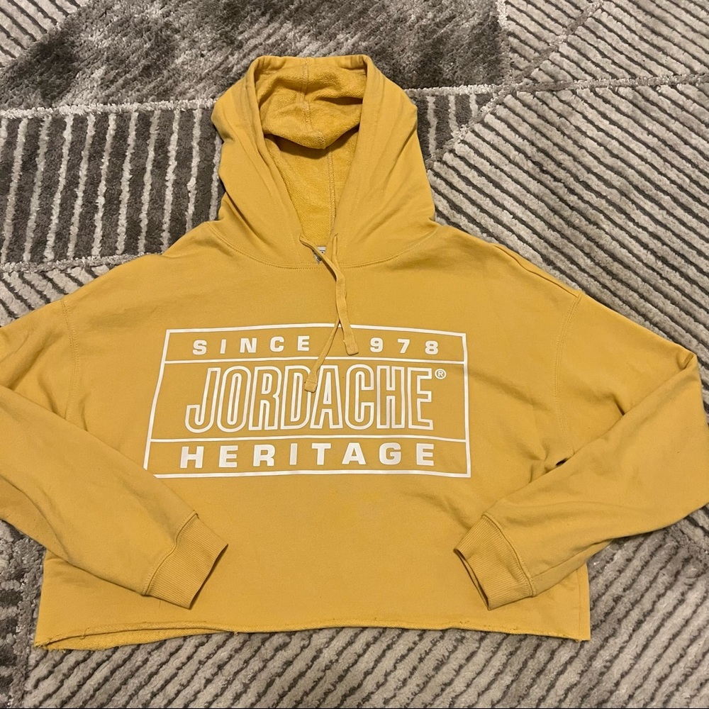 Jordache Yellow Cropped Hoodie